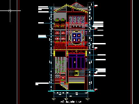 nhà 4 tầng,Bản vẽ nhà 4 tầng kích thước 6m x 19.2m,Bản vẽ autocad thiết kế nhà 4 tầng,bố trí điện nước